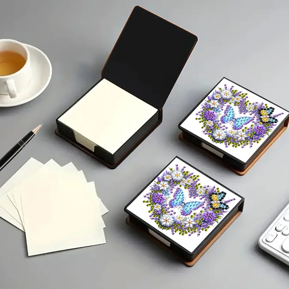 DIY Flower Butterfly Diamond Painting Memo Pad Holder Mosaic Kit for DIY Art Craft