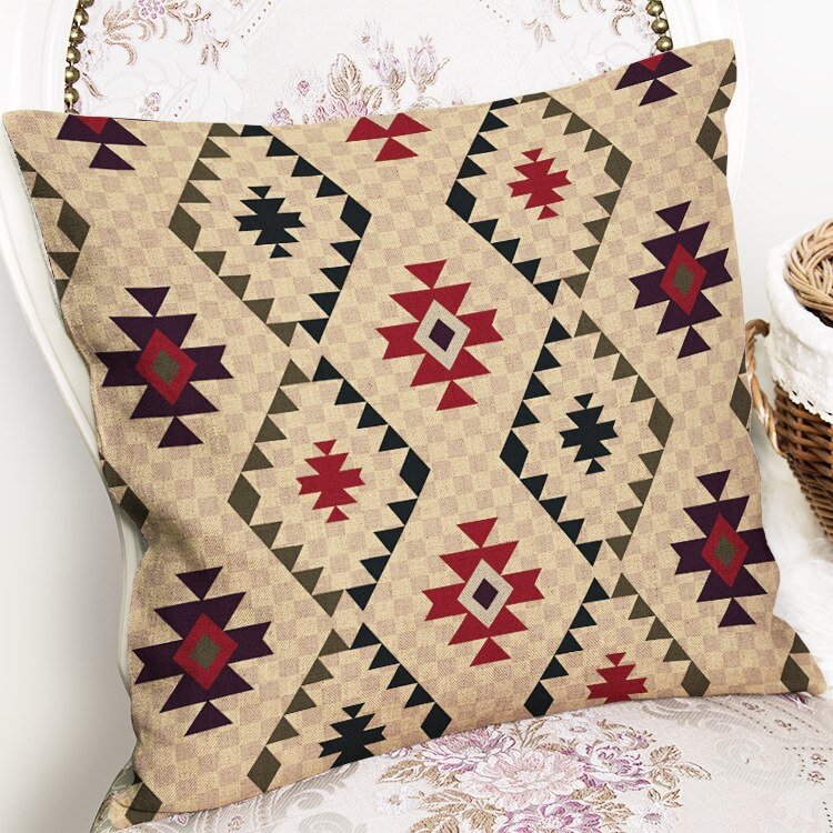 Boho Cushion Cover VillageTextil Plaid Stripes Throw Pillow 45Cmx45Cm Square Sofa And Chair Custom Printing Pillow Cover Cushion