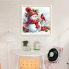 Snowman And Bird-11CT Stamped Cross Stitch 50*50cm/19.69*19.69in