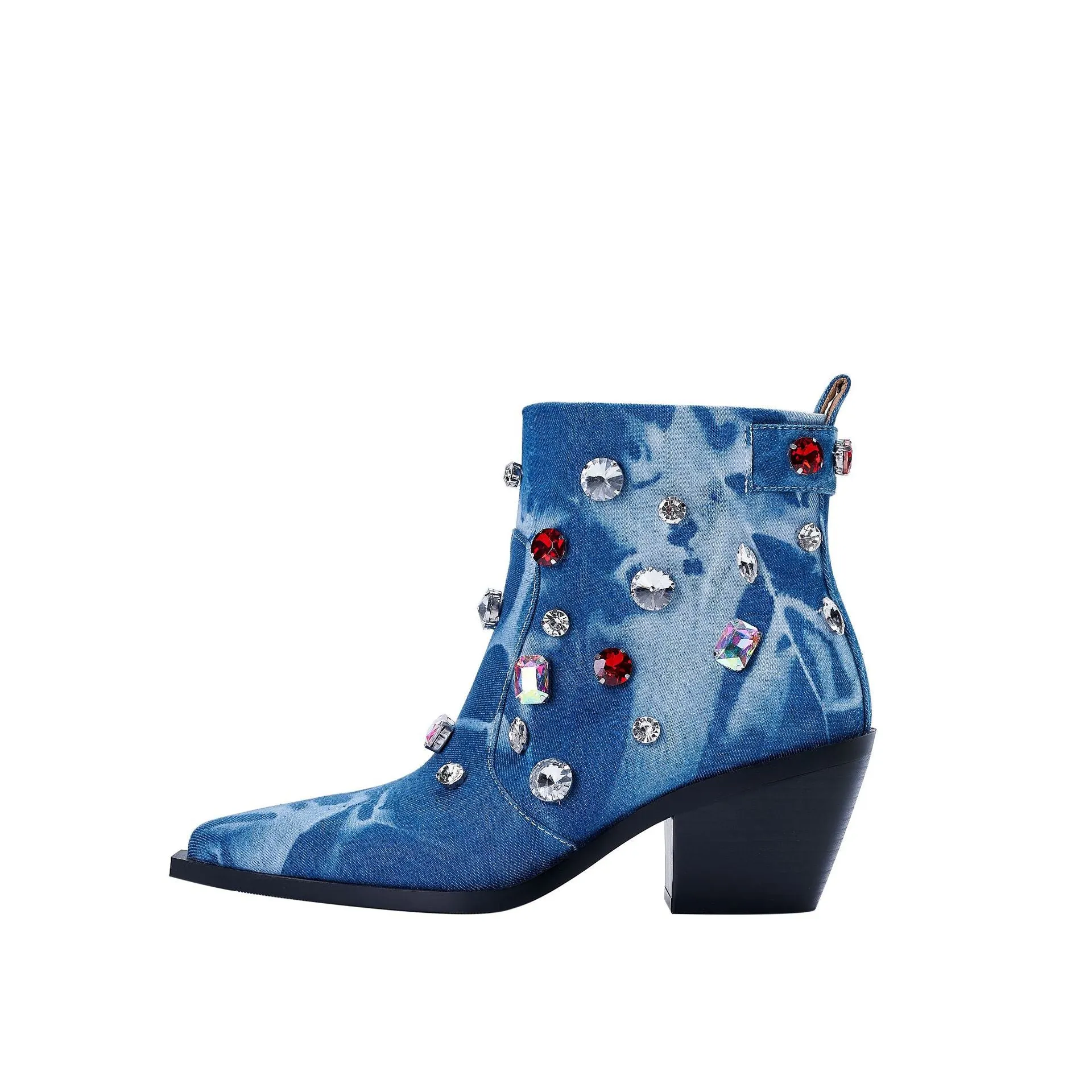 VCSHOES Rhinestone-Embellished Cowboy Boots