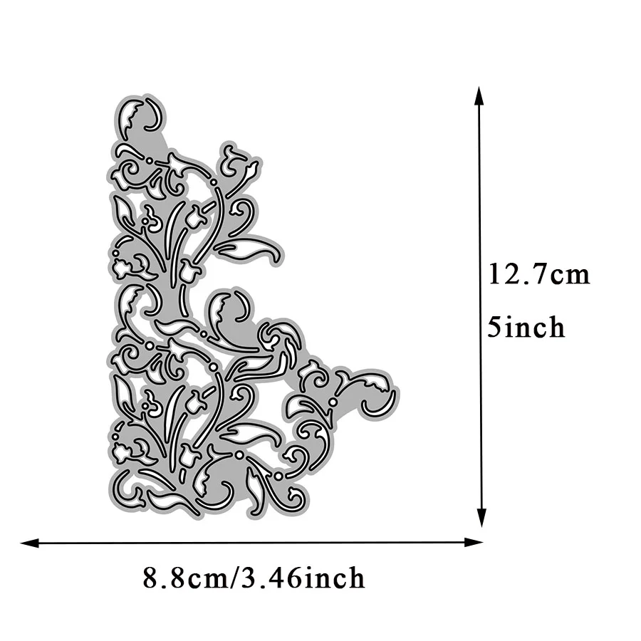 Nigikala AliliArts Metal Cutting Dies Large Flourish Corner diy Scrapbooking Photo Album Decorative Embossing PaperCard Die