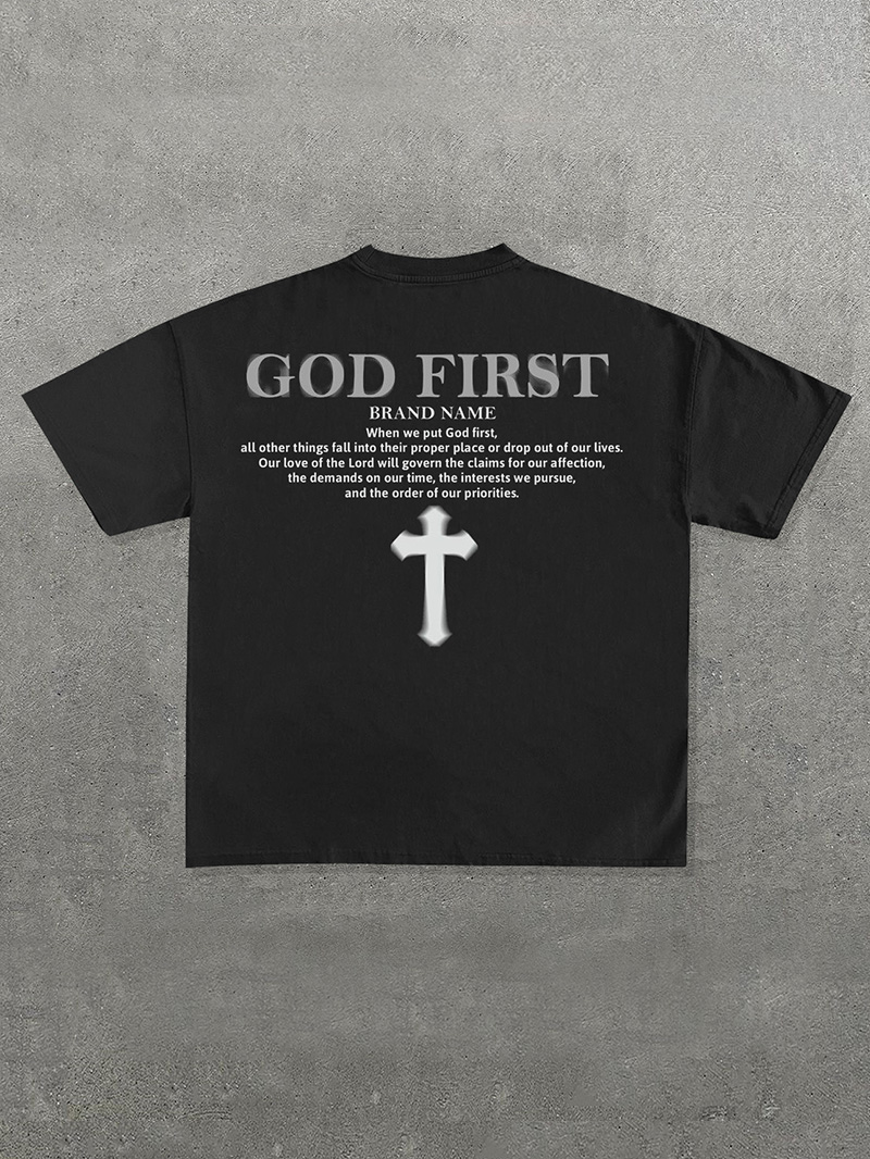 Art God First Print Short Sleeve T-Shirt