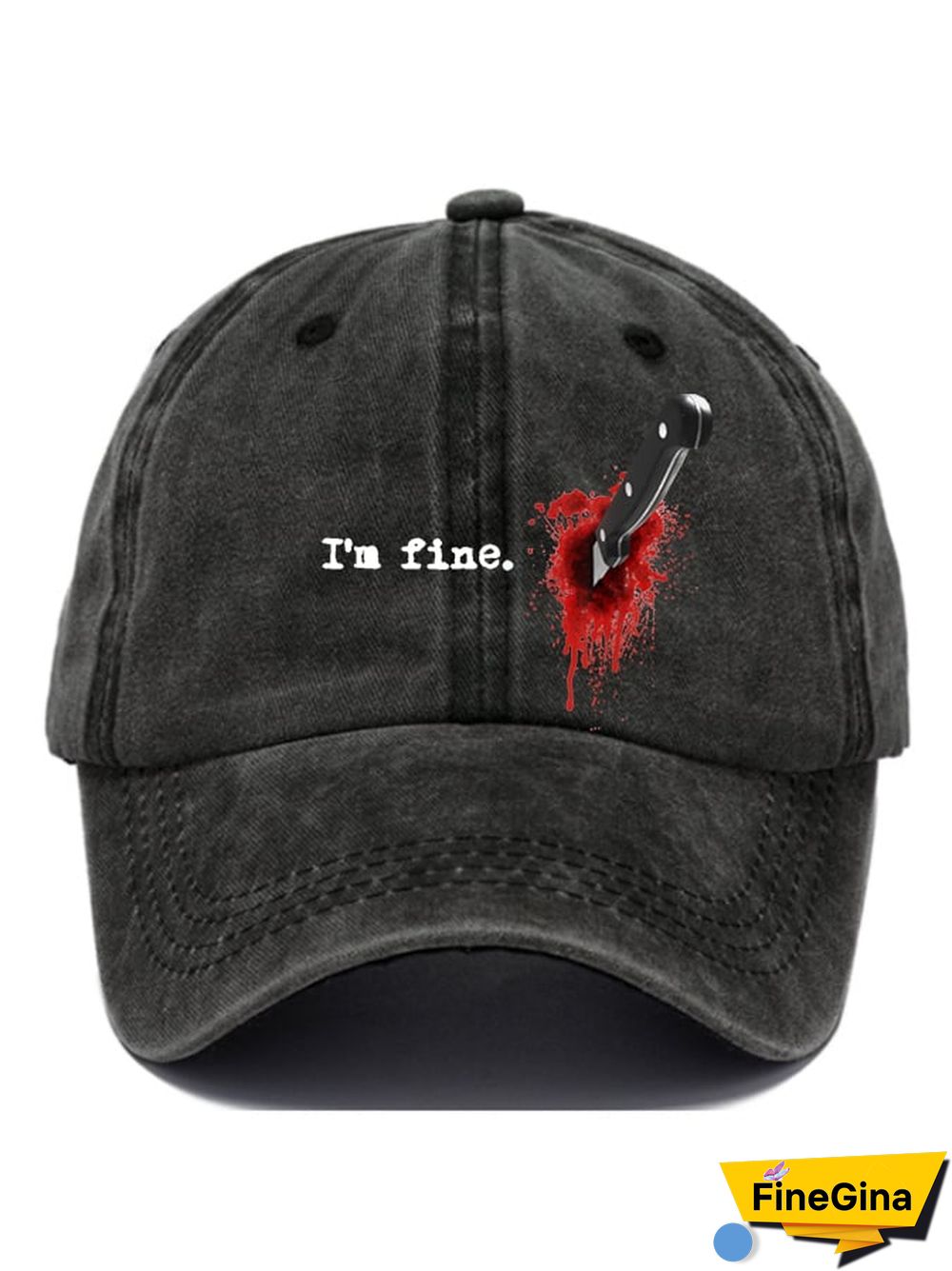 Casual I'm Fine Print Baseball Cap