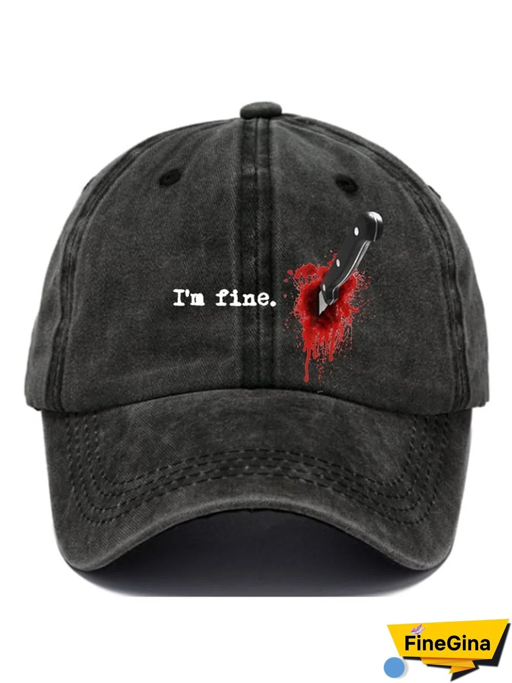 Casual I'm Fine Print Baseball Cap