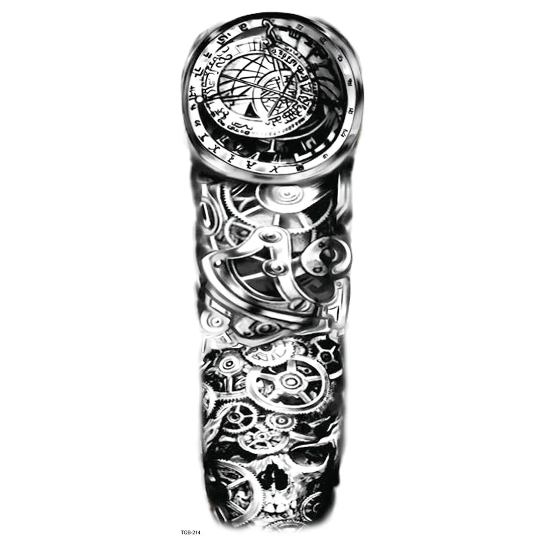 Large Arm Sleeve Tattoo Lion Tiger Owl Snake Clock Waterproof Temporary Tatto Sticker Skull Body Art Full Fake Tatoo Women Men
