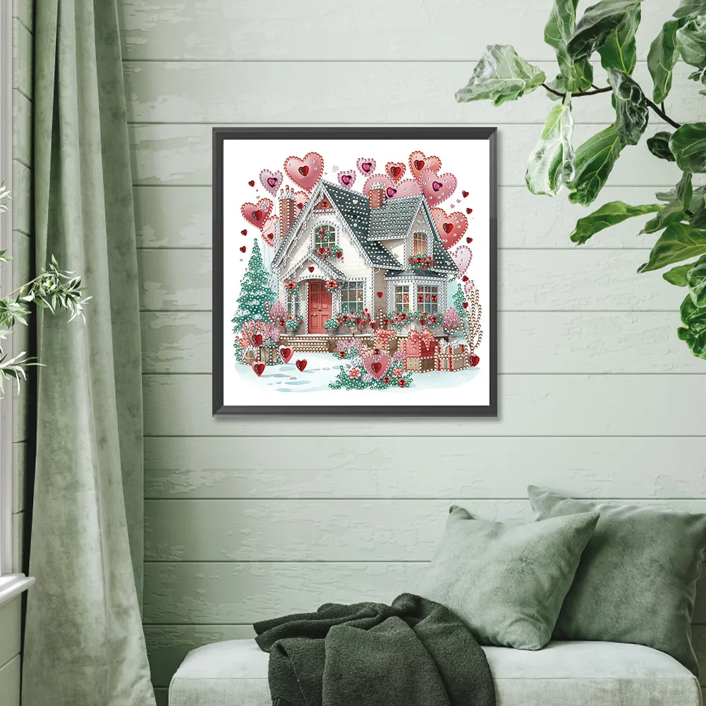 Diamond Painting - Partial Special Shaped Drill - Love House(Canvas|30*30cm)