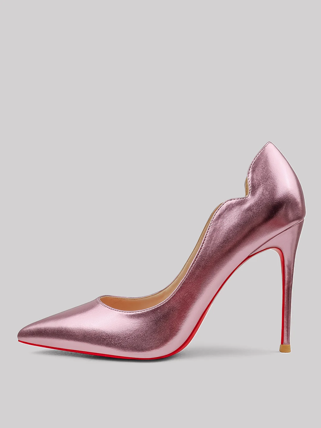 3.94"/4.72" Women's Classic Pointed Toe Red Bottom High Heels for Party Wedding Pumps Matte Shoes