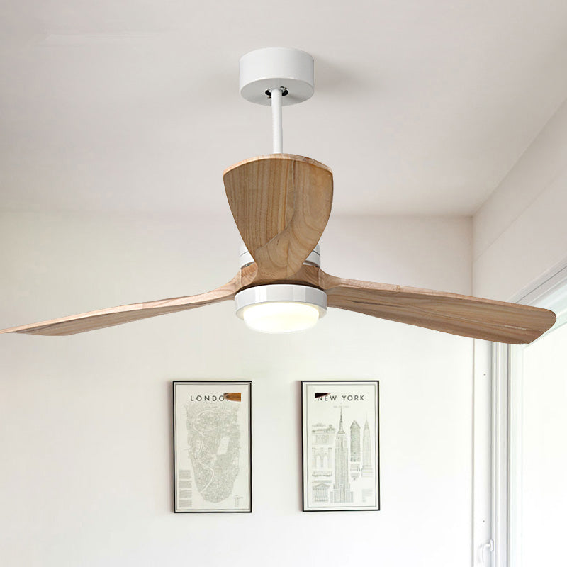 52 Inch Modern Wooden Pendant Fans With Lights Remote Control