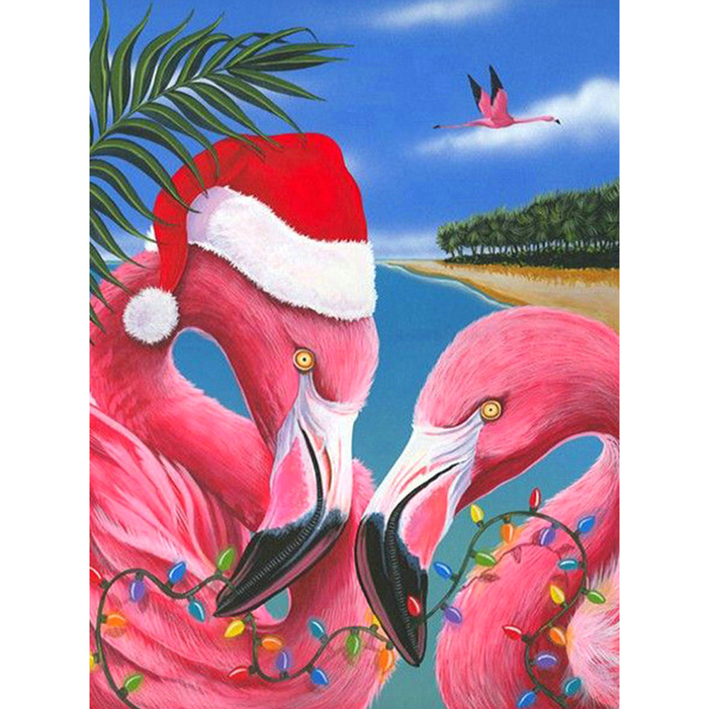 

Christmas Flamingo - Round Drill Diamond Painting - 30*40CM, 501 Original