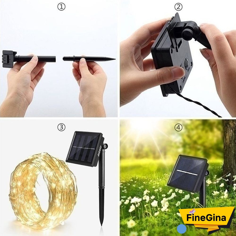 300/200/100/50/10 LEDs Waterproof Solar String Lights, Fairy Copper Wire String Lights for Christmas, Patio, Lawn, Garden, Wedding, Party and Holiday