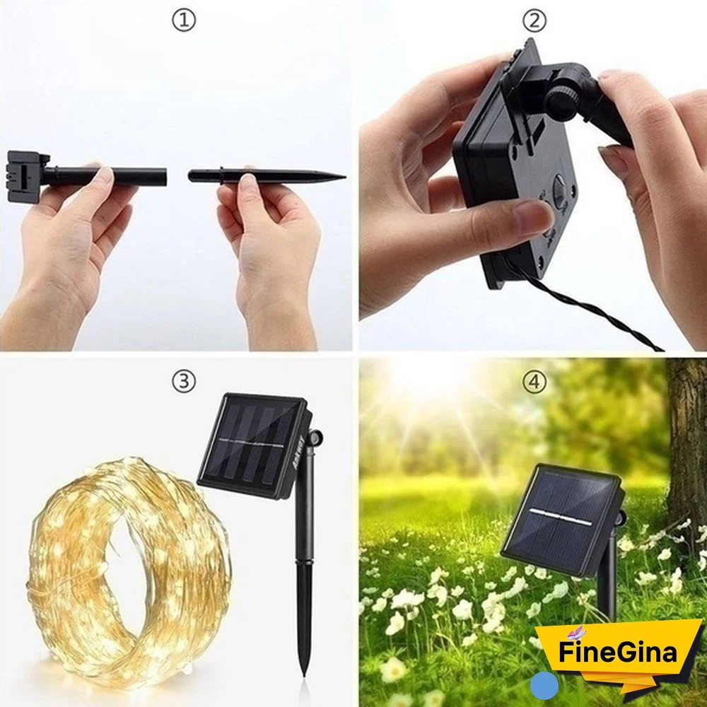 300/200/100/50/10 LEDs Waterproof Solar String Lights, Fairy Copper Wire String Lights for Christmas, Patio, Lawn, Garden, Wedding, Party and Holiday