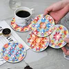 (US Only)6PCS Acrylic Washable Diamond Painting Crafts Coaster with Holder (Mandala #1)