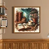 Desk And Books-11CT Stamped Cross Stitch 45*45cm/17.72*17.72in