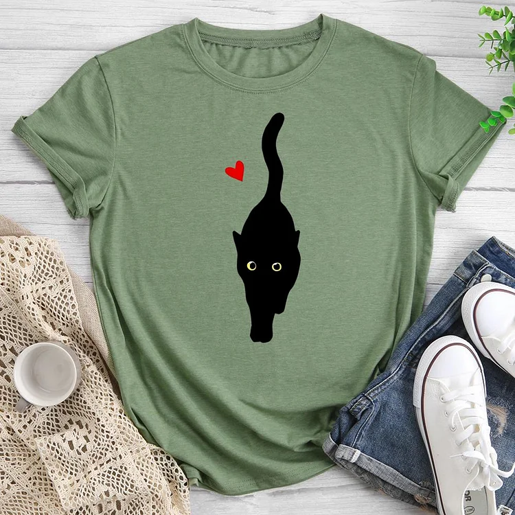 love cats Round Neck T-shirt-0020565