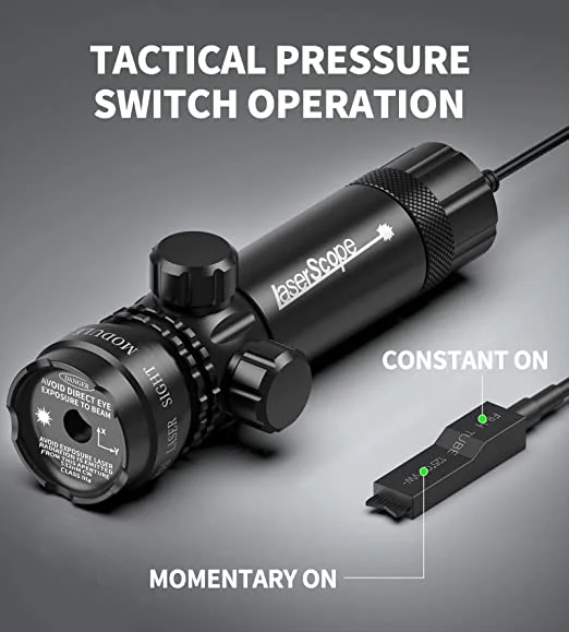 ohhunt® Green Dot Laser Sight with Picatinny Rail Mount - Include Barrel Mount & Cable Switch