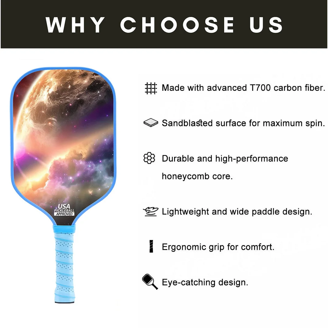 Original Paddle (16mm) T700 Sandblasted Carbon Fiber-Nebula Net