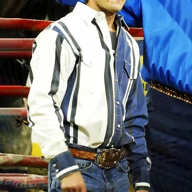 Western Contrasting Stripes Print Shirt