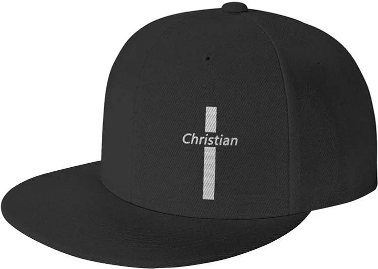 Jesus Cross Flat Bill Brim Baseball Hat Cool Hip Hop Trucker Cap Men Women Adjustable Baseball Hats