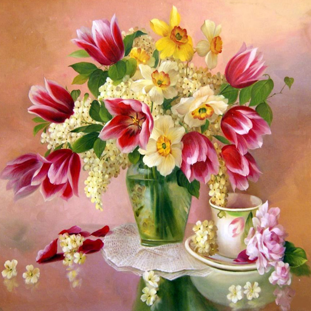 

Flower Vase - Square Drill Diamond Painting - 30*30CM, 501 Original