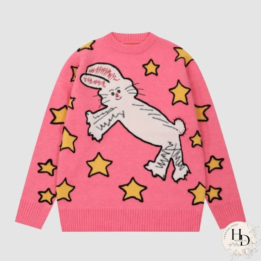 Cute Rabbit & Star Pattern Sweater