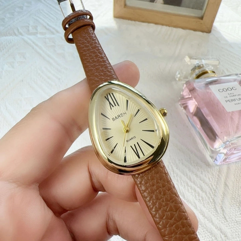 Retro Solid Color Buckle Quartz Watch Women’s Watches