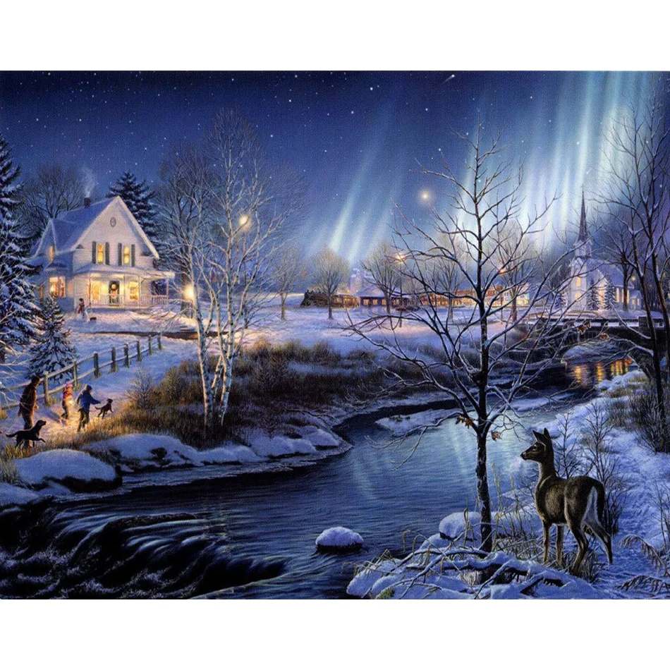 Diamond Painting - Full Round/Square Drill - Snow Scenery(30*40 - 50*60cm)