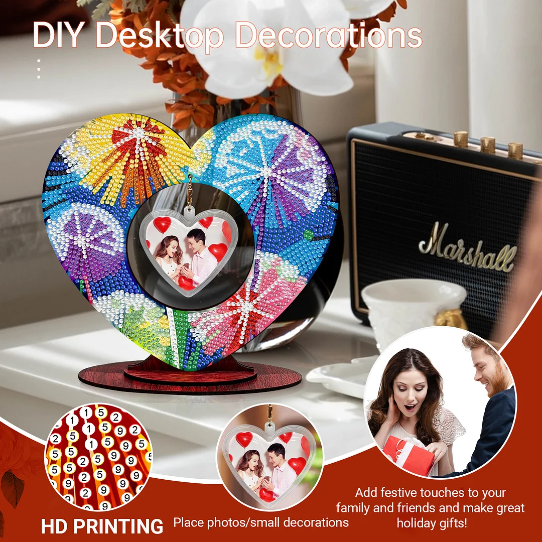 2D Flatt DIY Wooden Dandelion Desktop Diamond Art Ornament Kits Home Decor