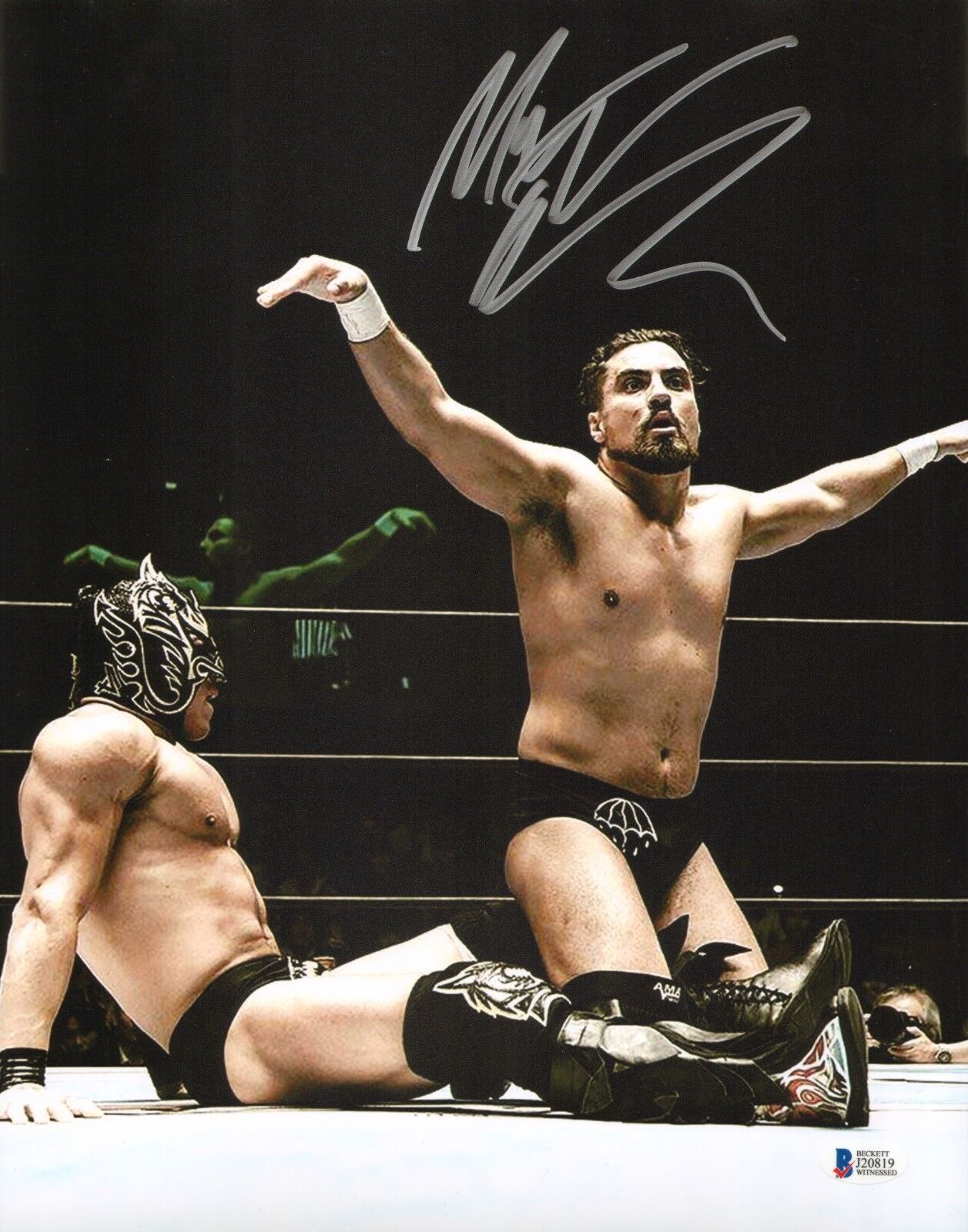 Marty Scurll Signed 11x14 Photo Poster painting BAS COA New Japan Pro Wrestling Bullet Club ROH3