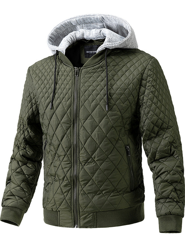 Winter New Solid Color Jacket Hooded Detachable Jacket Men's Casual Commuter Cotton Clothing Men's Clothing | 168DEAL