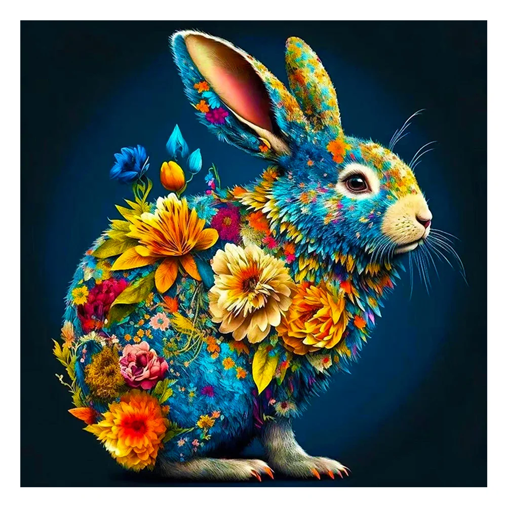 Full Round Diamond Painting - Flower Rabbit(30*30cm)
