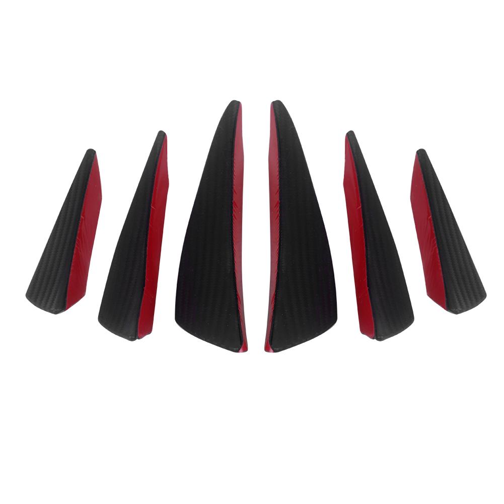 

6pcs Universal Car Auto Front Bumper Fins Carbon Fiber Look Spoiler Canards, 501 Original
