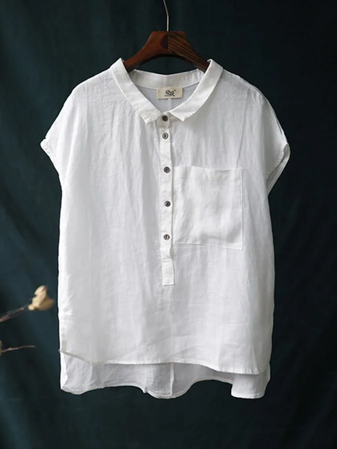 Ladies Casual Sleeveless Shirt With Lapel Button Design