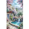 Paysage de cabine-perceuse ronde peinture au diamant-40 * 70cm (grande taille)