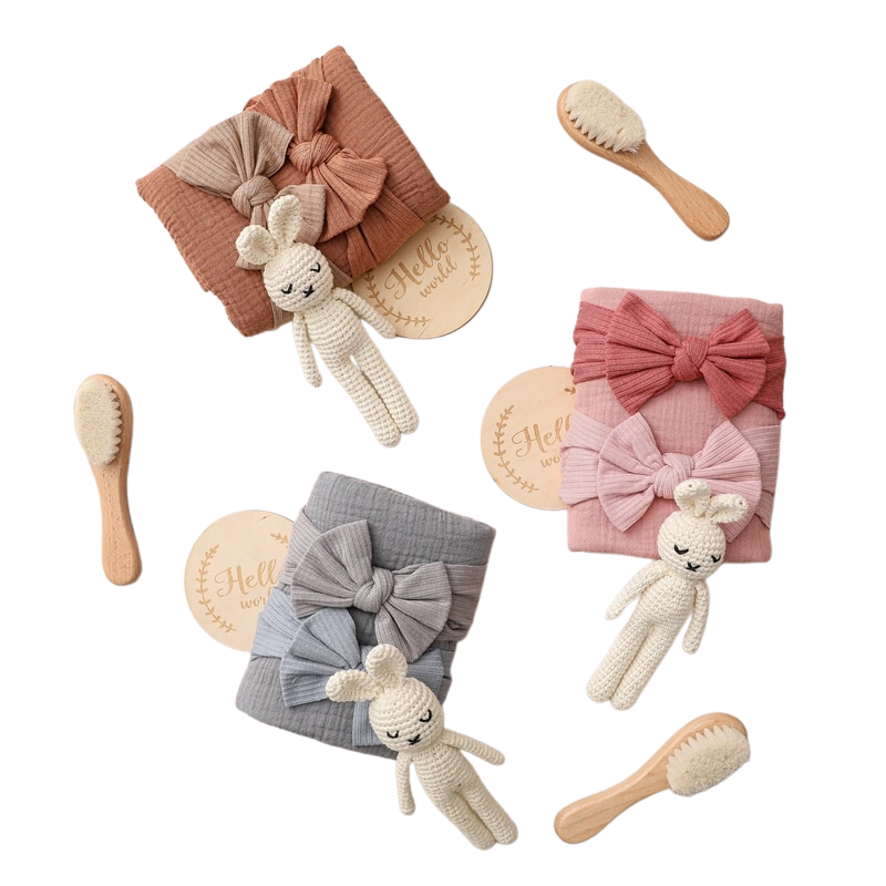 Sleepy Bunny Six Piece Boho Baby Gift Sets 