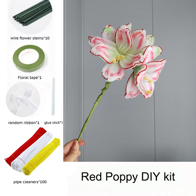 DIY Pipe Cleaners Kit - Red Poppy