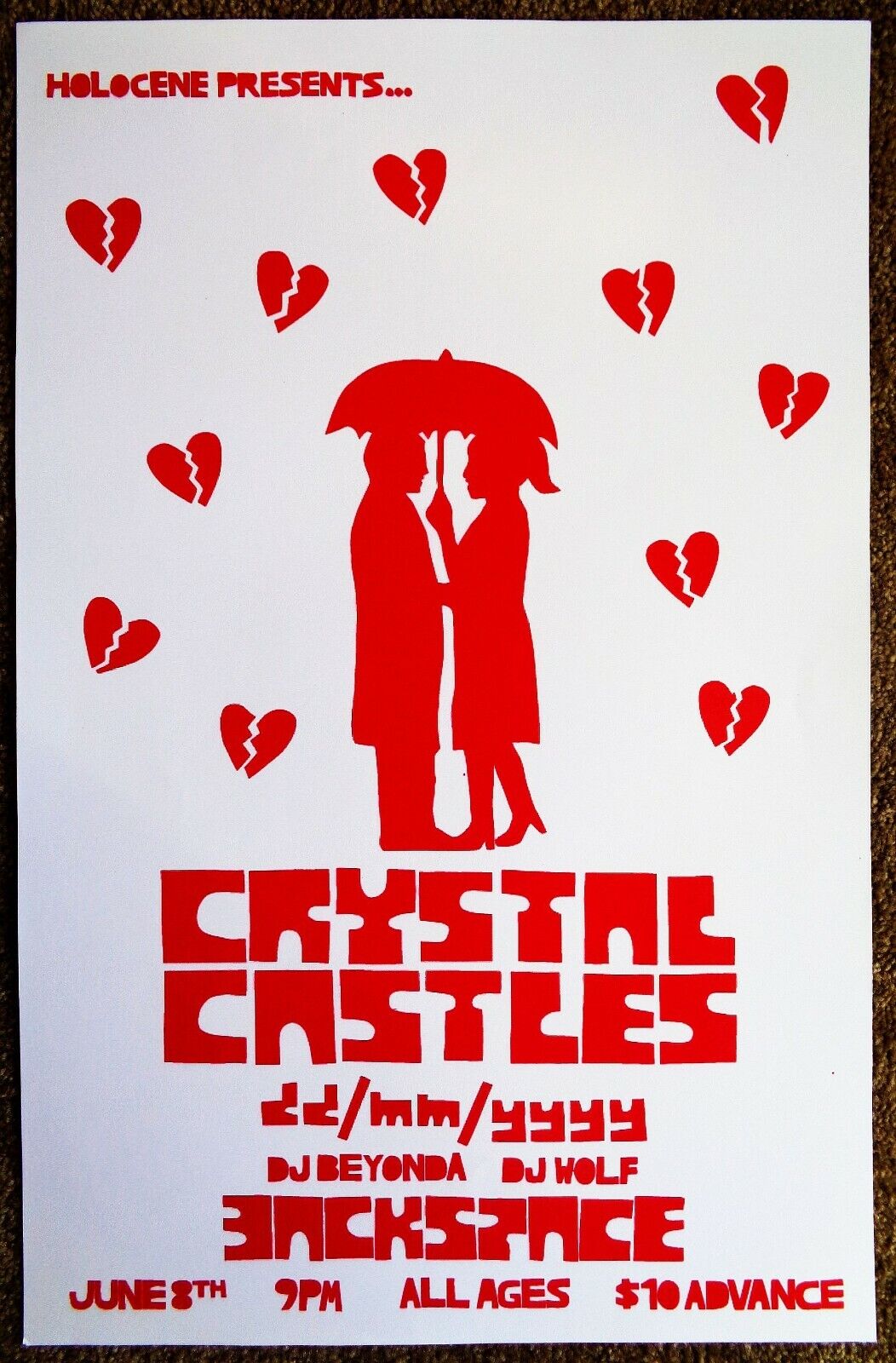 CRYSTAL CASTLES 2008 Gig POSTER Portland Oregon Concert