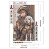 >SALE<5D DIY Full Square Drill Diamond Painting Boy and Dog Home Decor Art 20x30cm