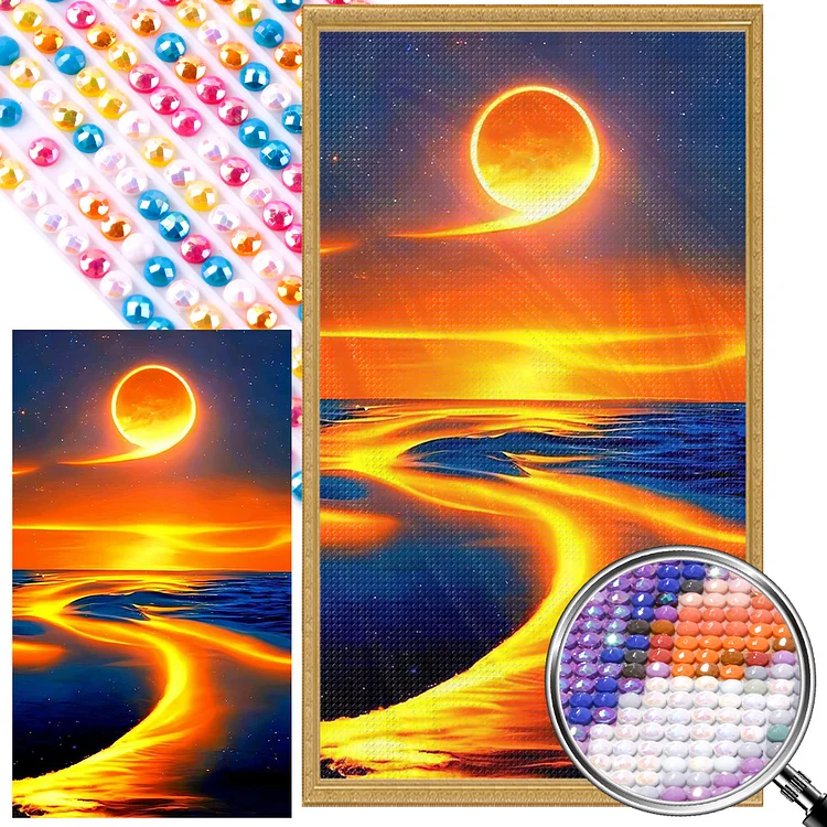 Sunset 40*70CM(Canvas) AB Round Drill Diamond Painting gbfke