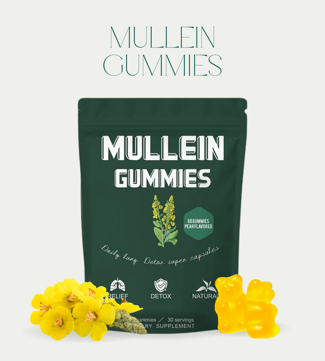 Mullein Gummies Healthcare Supplement Edible Fitness Dietary Gummy - H