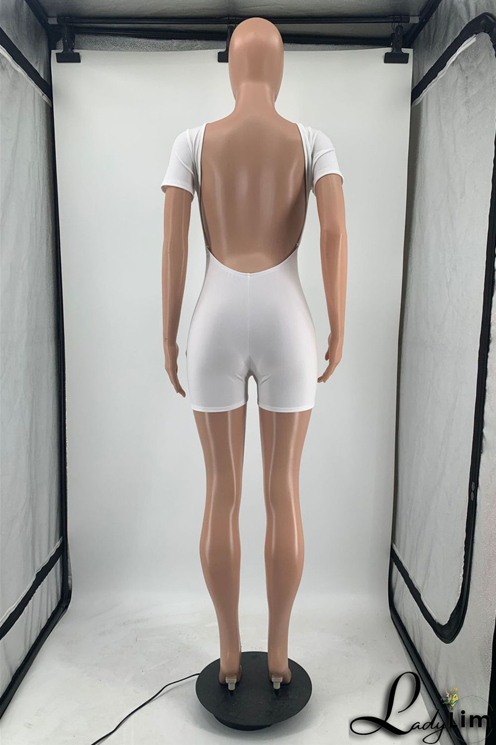 Yellow Fashion Casual Solid Basic O Neck Skinny Romper