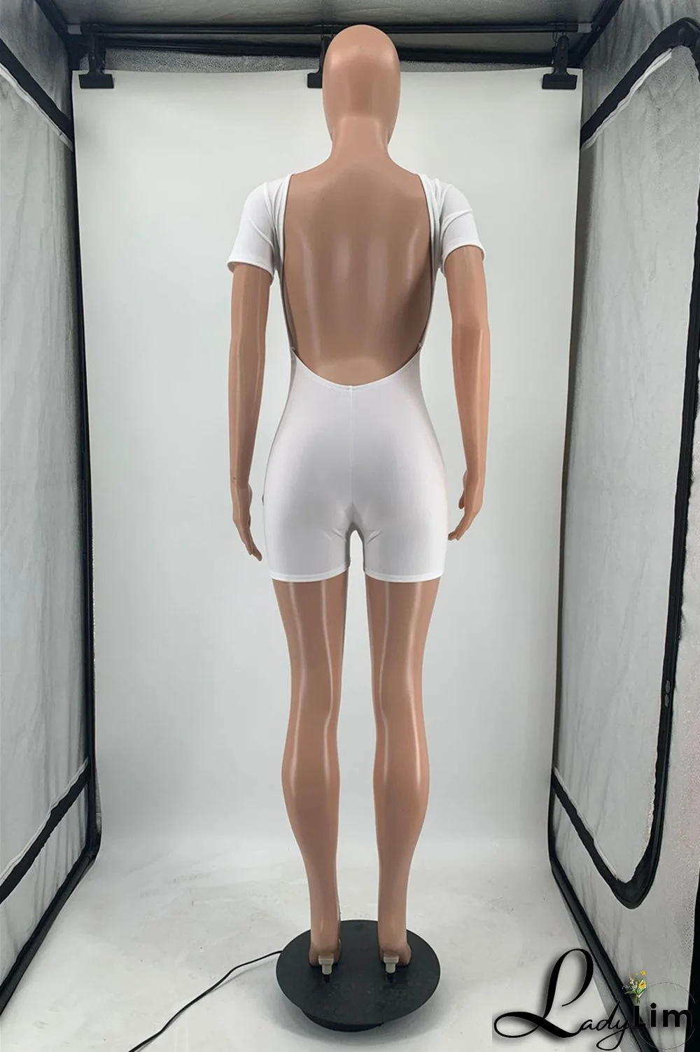 Yellow Fashion Casual Solid Basic O Neck Skinny Romper