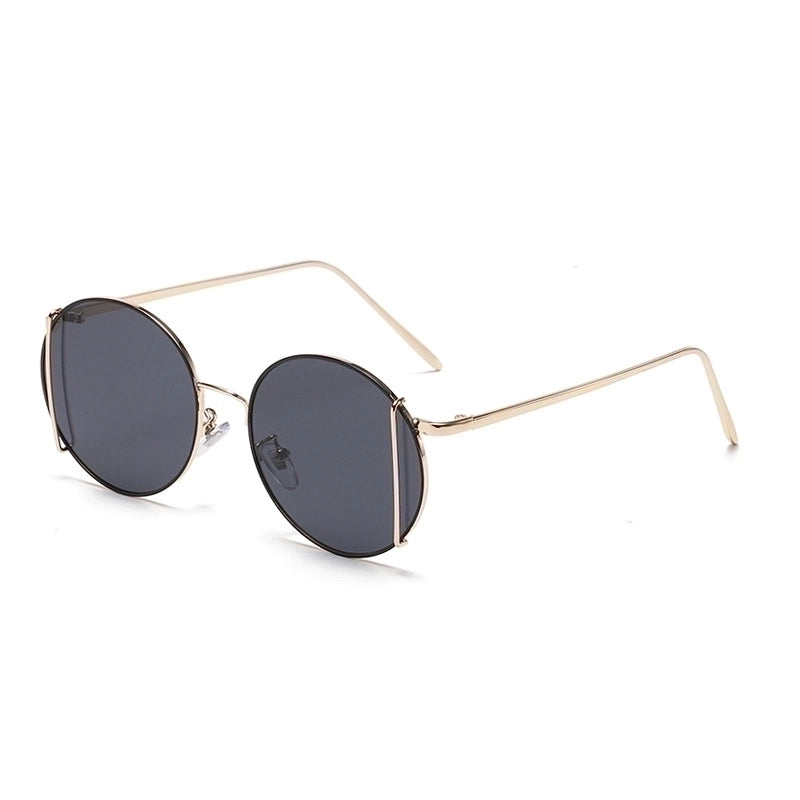 Fashion Round Frame Metal Temple Street Shot Hip Hop Sunglasses