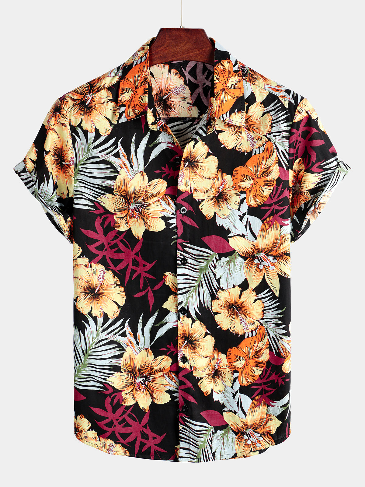 Men's Floral Tropical Hawaiian Cotton Shirt