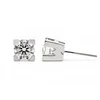 18K White Gold 3 ct tw Round Lab Diamond W & H Shaped Setting Stud Errings