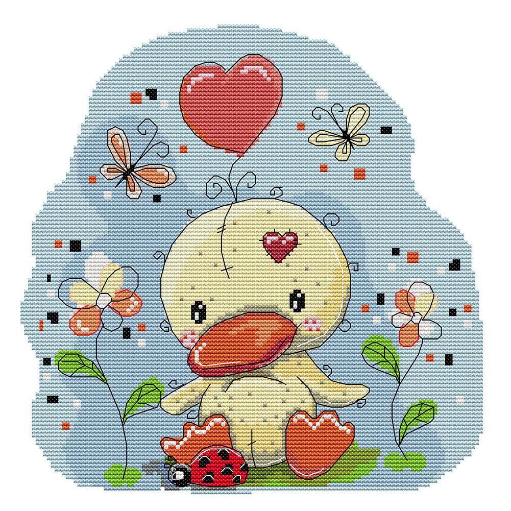 

Little Duck - 14CT Stamped Cross Stitch - 31*31cm, 501 Original