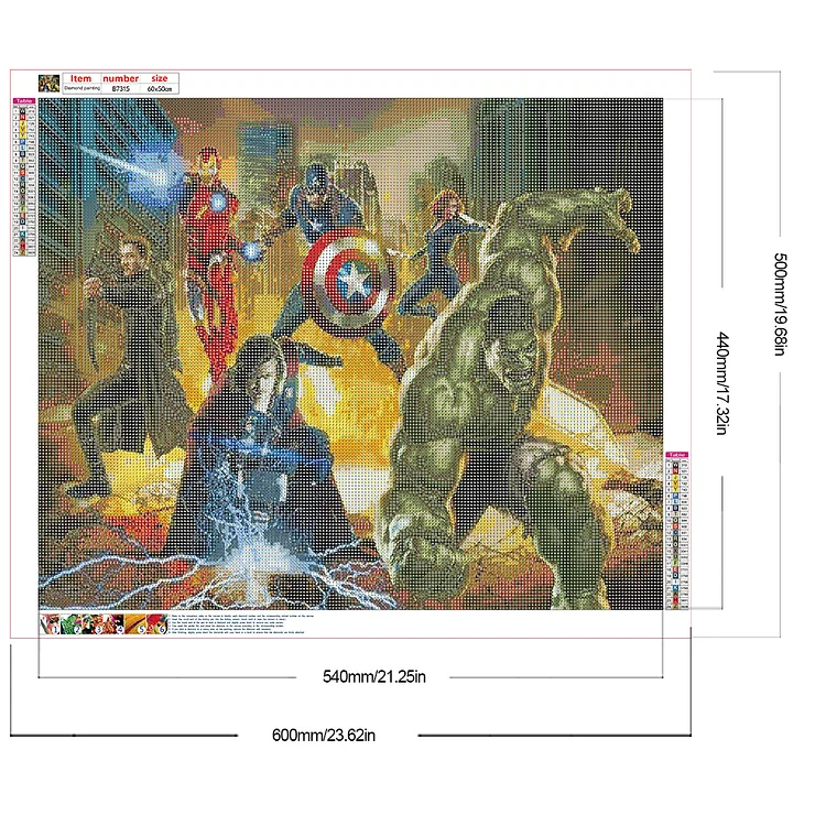 Marvel Heroes - Full Round Drill Diamond Painting - 30*40CM(Canvas)