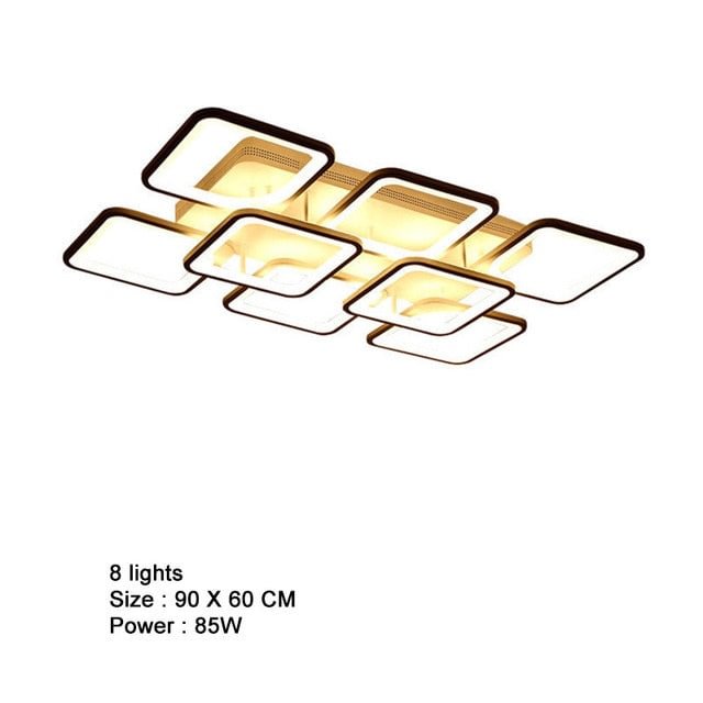 Square Black Modern Ceiling Lights Fixtures For Living Room Bedroom Home Lamp Whit Remote Control Lamparas De Techo Plafondlamp