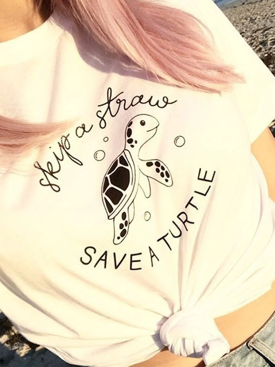 SKIP A STRAW SAVE A TURTLE T-shirt