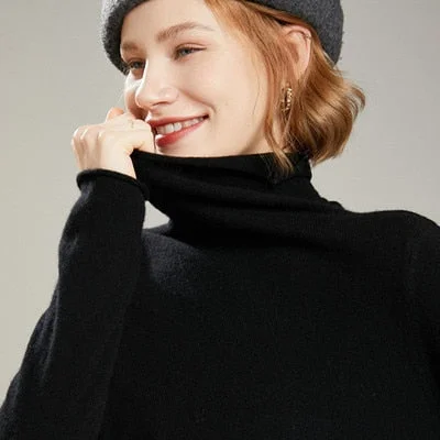 winter Women turtleneck cashmere sweater