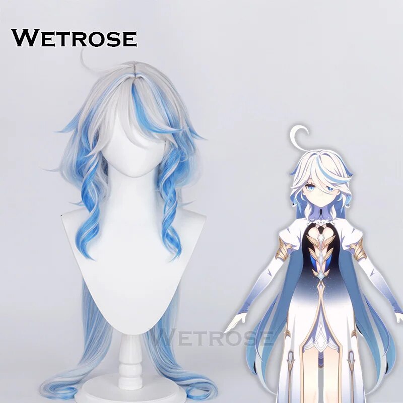 [Wetrose] In Stock Furina Focalors Genshin Impact Cosplay Costume Ousia Pneuma Furiina Hydro God Archon Wig Full Set